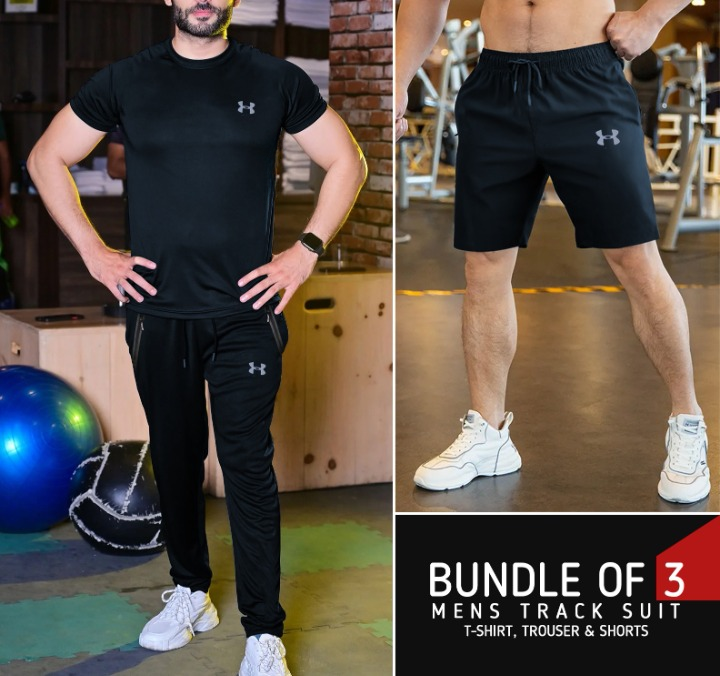 Under Armour Bundle OF 3 Men's Tracksuit (BLACK)
