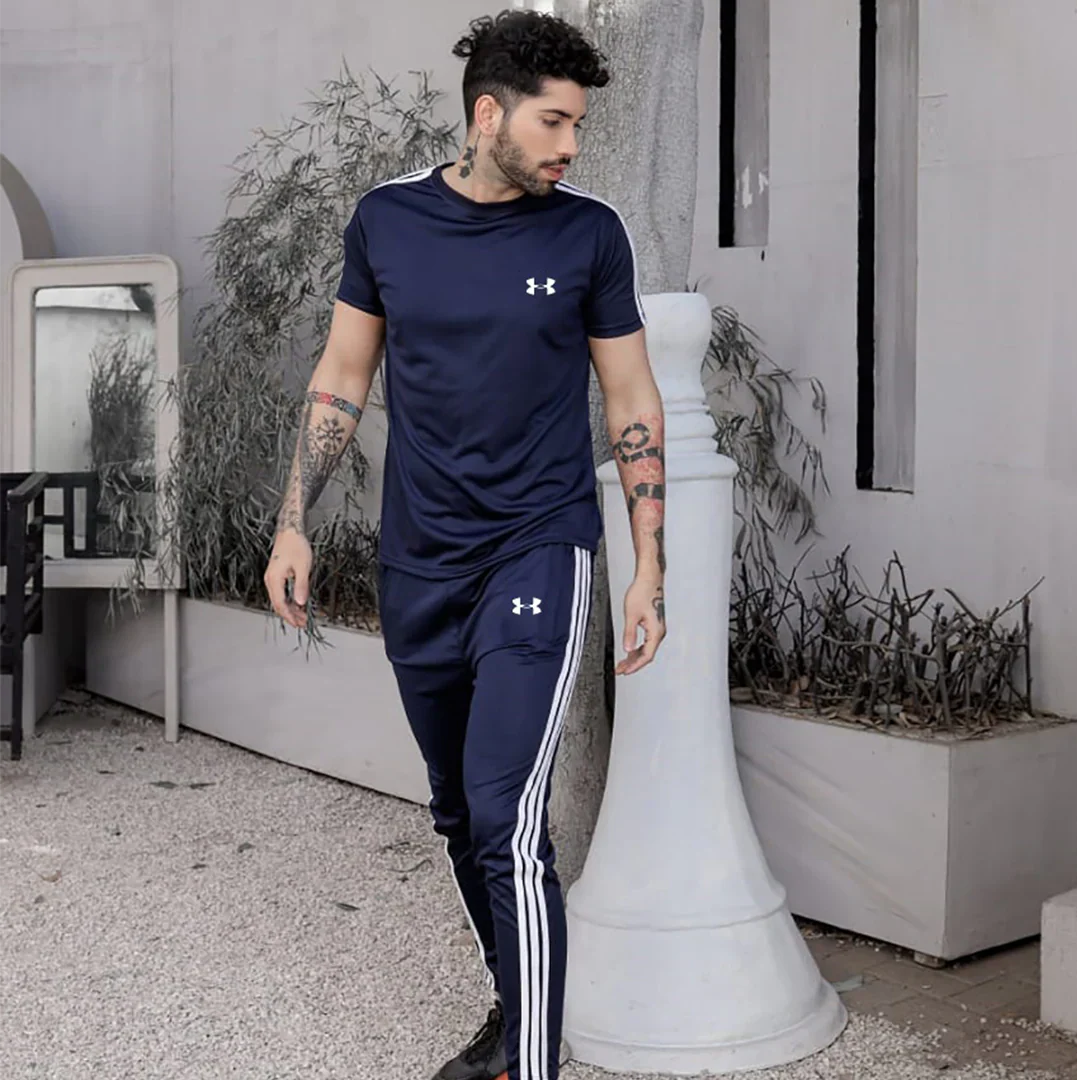 Navy Blue Tri Line Tracksuit