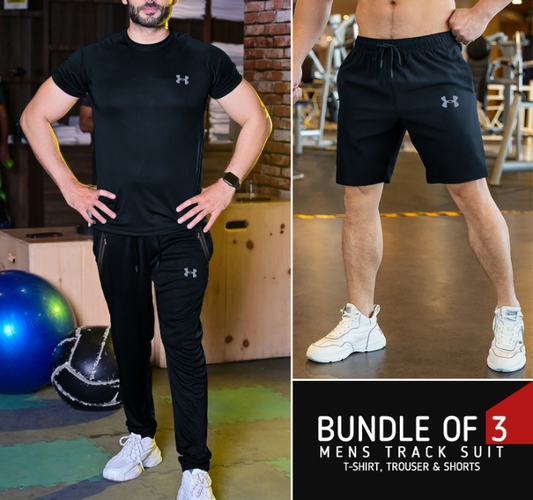 Under Armour Bundle OF 3 Men's Tracksuit (BLACK)